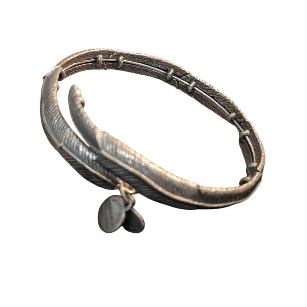 Two Alex and Ani Silver Tone Flex Wire Bracelets